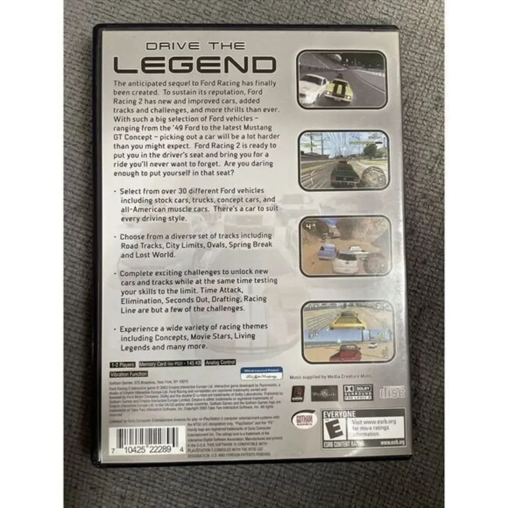 Ford‎ Racing 2 Video Game PS2 OS Blue Good Case Manual Racing Sim